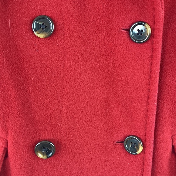 LANDS End Red Wool Blend Coat - Picture 3 of 8
